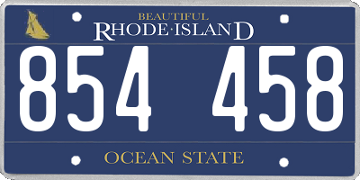 RI license plate 854458