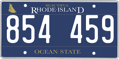 RI license plate 854459