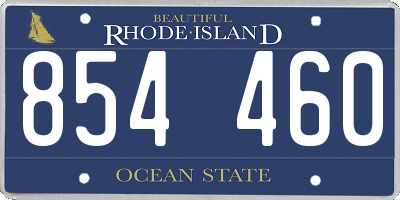 RI license plate 854460