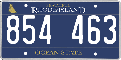 RI license plate 854463