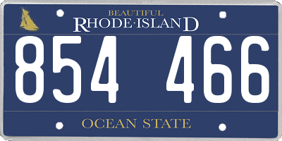 RI license plate 854466