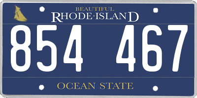 RI license plate 854467