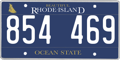 RI license plate 854469