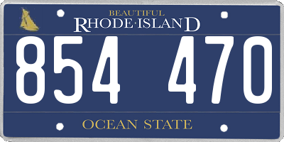 RI license plate 854470