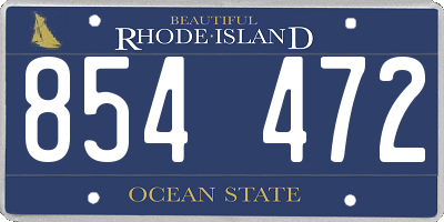 RI license plate 854472