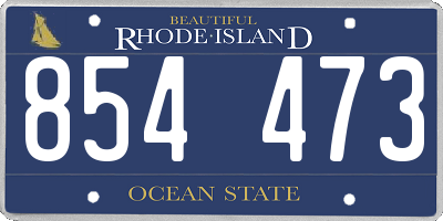 RI license plate 854473