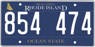 RI license plate 854474