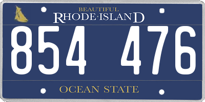 RI license plate 854476