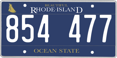 RI license plate 854477
