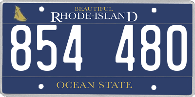 RI license plate 854480