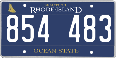 RI license plate 854483