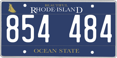 RI license plate 854484