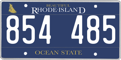 RI license plate 854485