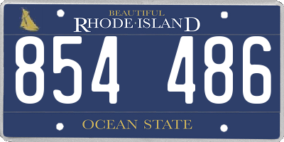 RI license plate 854486