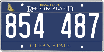 RI license plate 854487