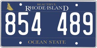 RI license plate 854489