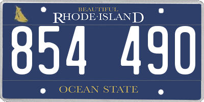 RI license plate 854490
