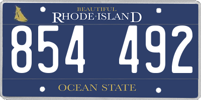 RI license plate 854492