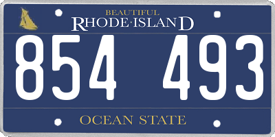 RI license plate 854493