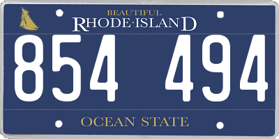 RI license plate 854494
