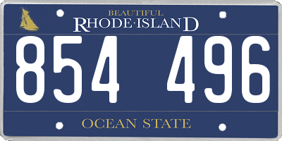 RI license plate 854496