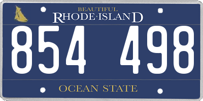 RI license plate 854498