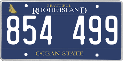 RI license plate 854499