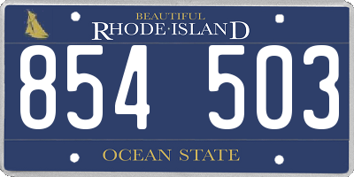 RI license plate 854503