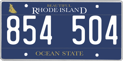 RI license plate 854504