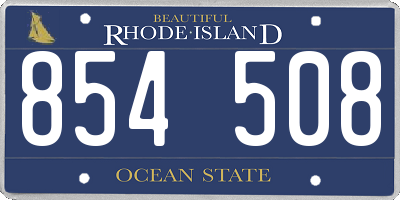 RI license plate 854508