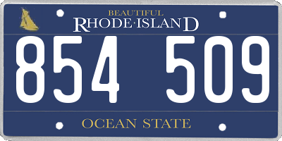 RI license plate 854509