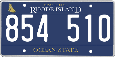 RI license plate 854510