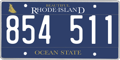 RI license plate 854511
