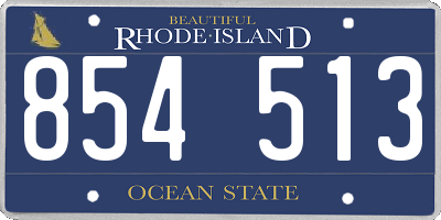 RI license plate 854513
