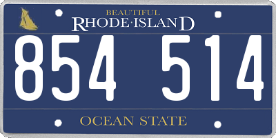 RI license plate 854514