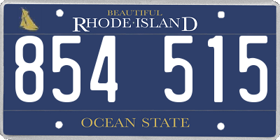 RI license plate 854515
