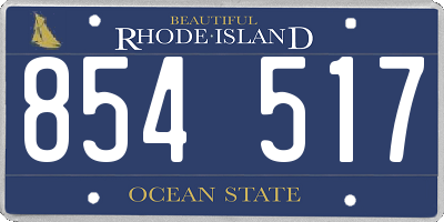 RI license plate 854517