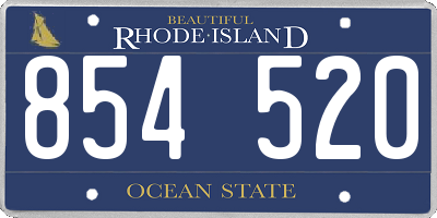 RI license plate 854520