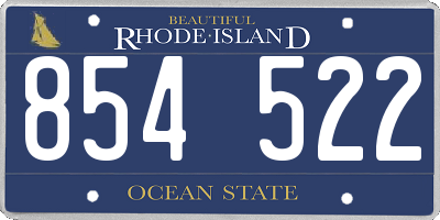 RI license plate 854522