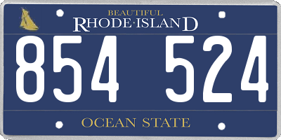 RI license plate 854524