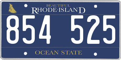 RI license plate 854525