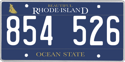 RI license plate 854526