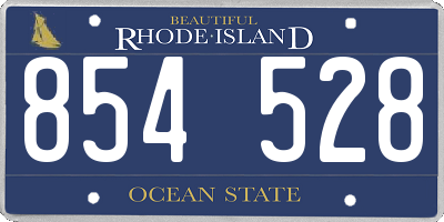 RI license plate 854528