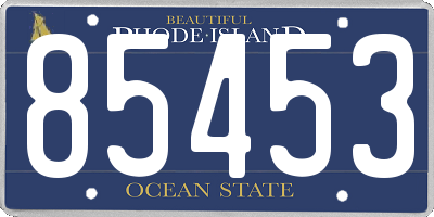 RI license plate 85453