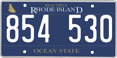 RI license plate 854530