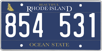 RI license plate 854531