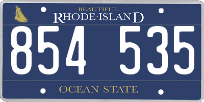 RI license plate 854535