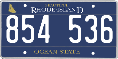 RI license plate 854536