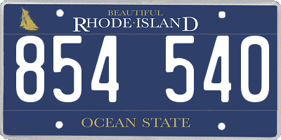 RI license plate 854540