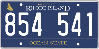 RI license plate 854541